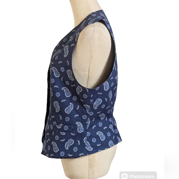 Pendleton Blue Paisley Tailored Vest - Picture 5 of 6